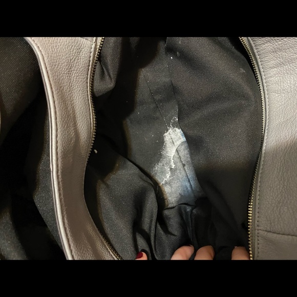 Vince Camuto magnetic clasp gray tote boho satchel with two handles GUC - Picture 8 of 9